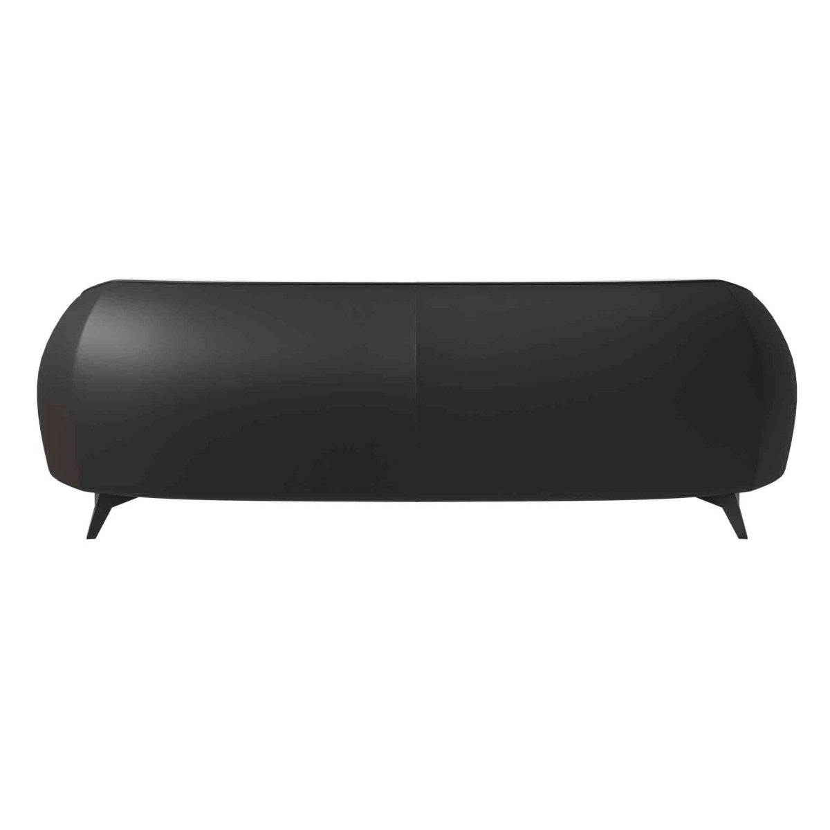 Opula 3-Seater Leather Sofa with Stainless Steel Legs Black White Sofa Leisuremod