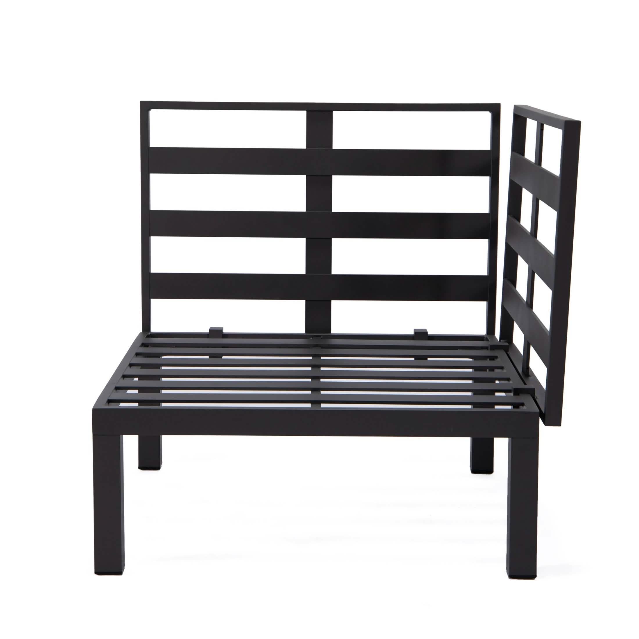 Hamilton Aluminum Patio 2-Piece Corner Seat With Cushions Green Sofa Set Leisuremod