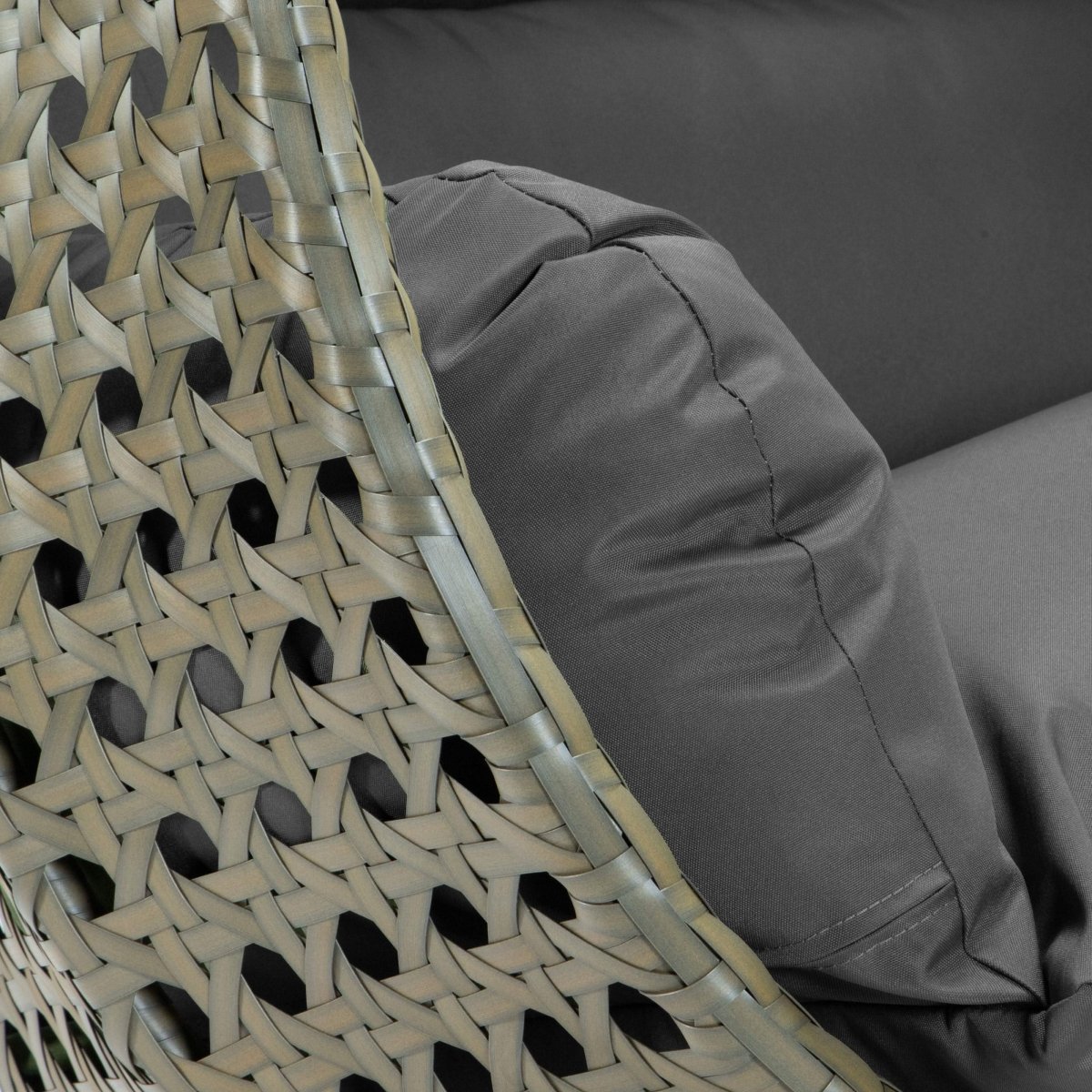 Modern Wicker Hanging Double Seater Egg Swing Chair Beige Dark Grey swing chair Leisuremod