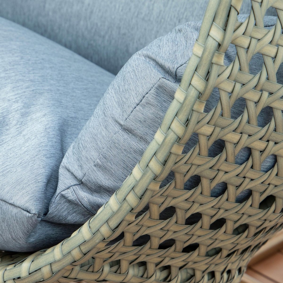 Modern Wicker Hanging Double Seater Egg Swing Chair Beige Charcoal Blue swing chair Leisuremod