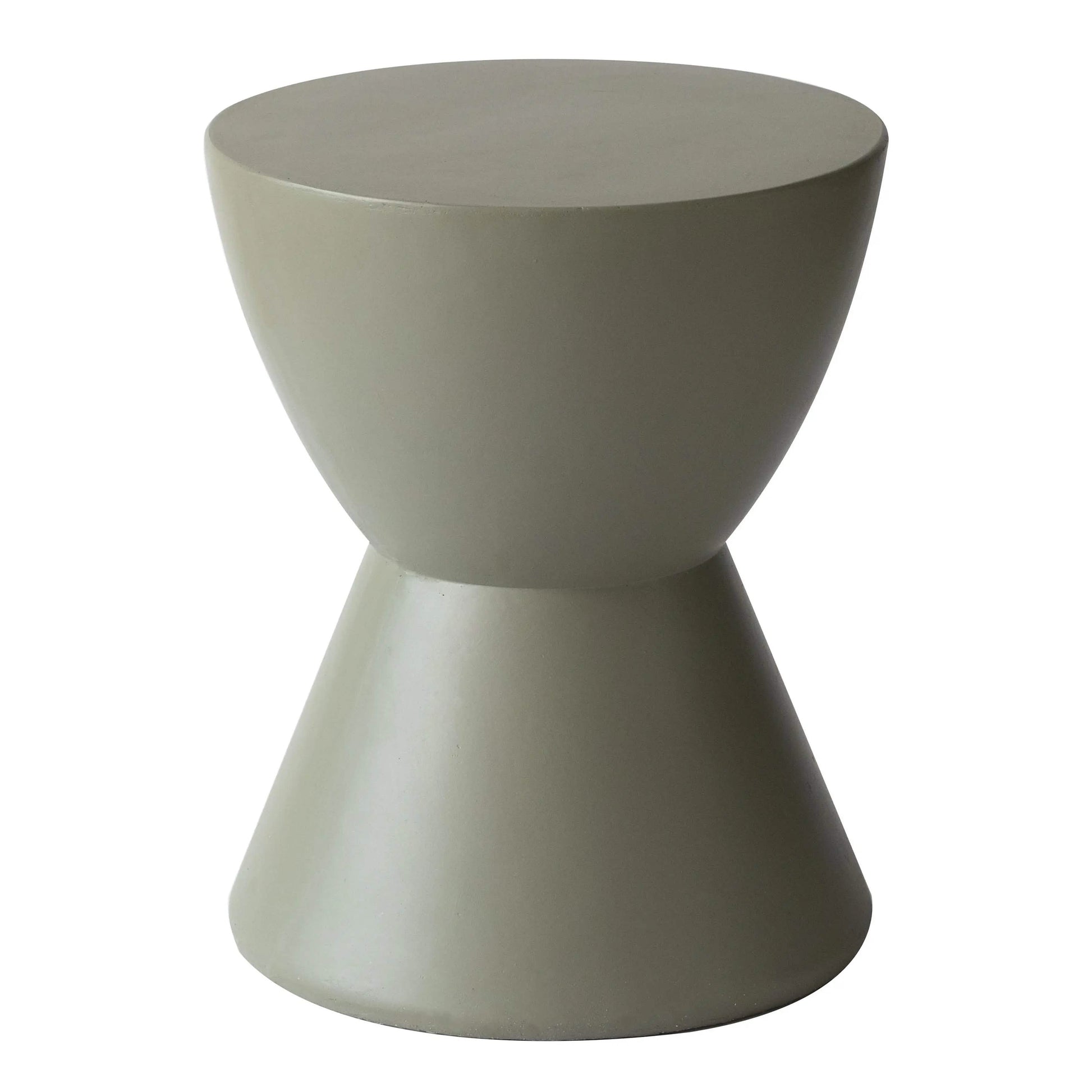 Leisuremod TABLE Loft 14" Wide Round Fiberstone Side End Table with Hourglass Design