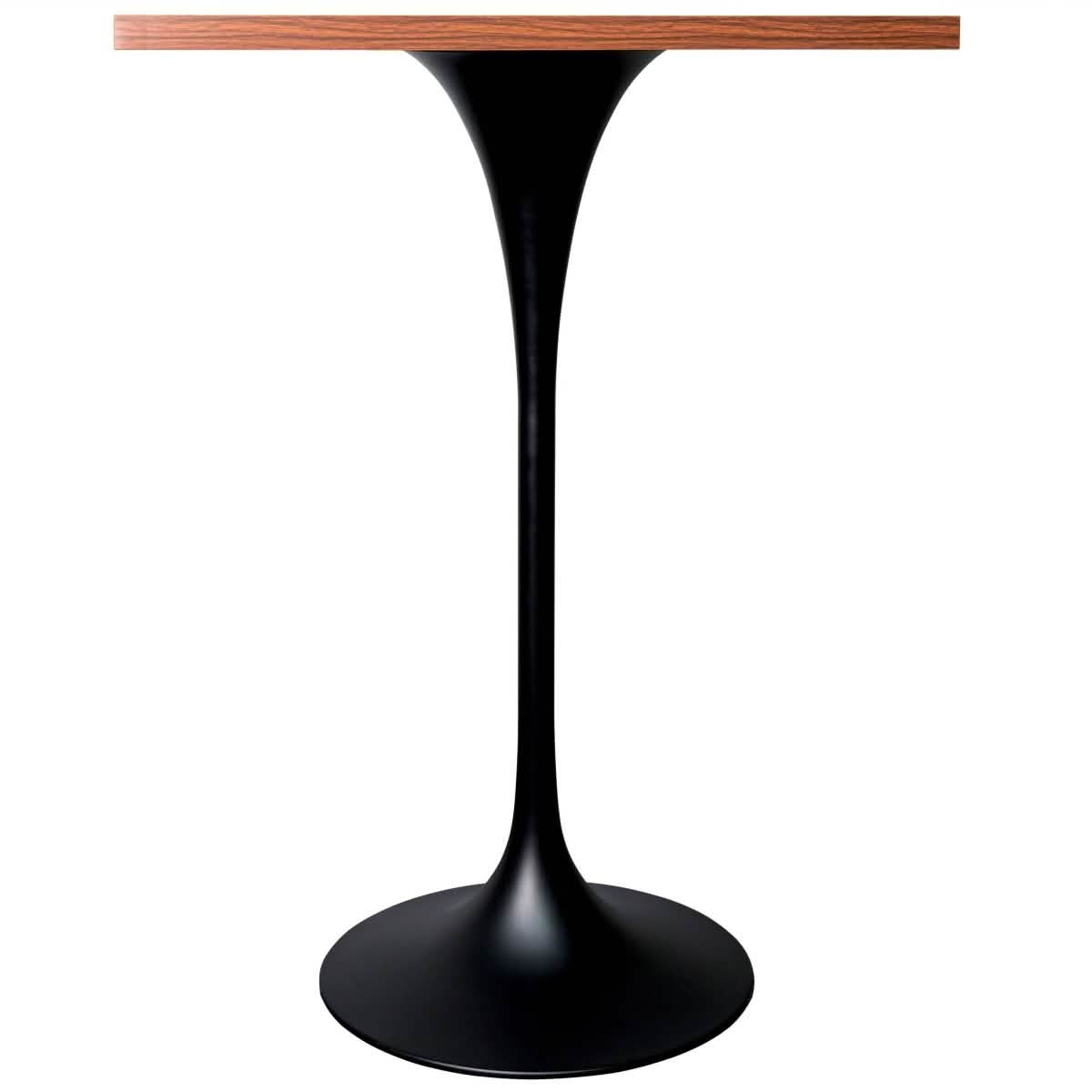 Leisuremod TABLE Verve 24" Square Top Bar Height Table, Brushed Gold/Black/White Stainless Steel Base with MDF Table Top
