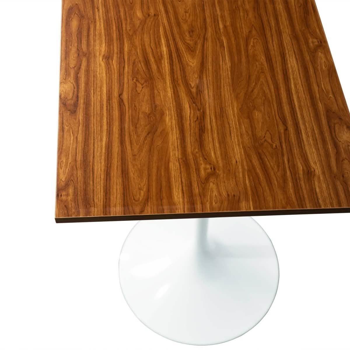 LeisureMod Verve 24" Square Top Bar Height Table, Brushed Gold/Black/White Stainless Steel Base with MDF Table Top