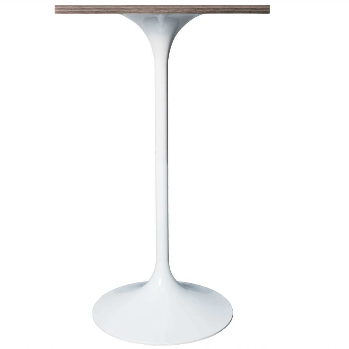 LeisureMod Verve 24" Square Top Bar Height Table, Brushed Gold/Black/White Stainless Steel Base with MDF Table Top
