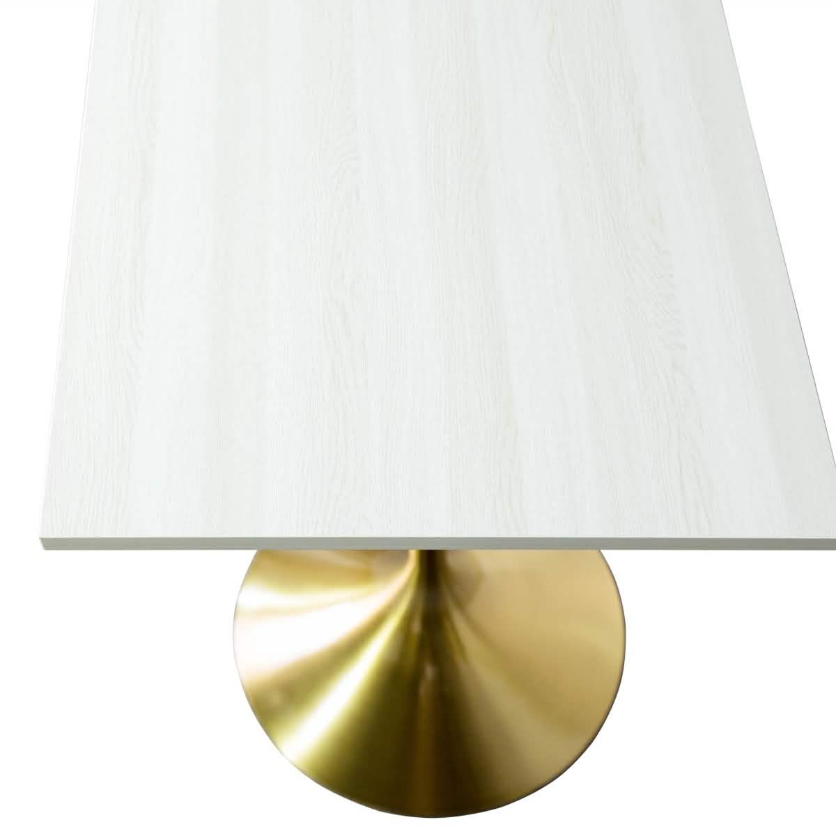 LeisureMod Verve 24" Square Top Bar Height Table, Brushed Gold/Black/White Stainless Steel Base with MDF Table Top