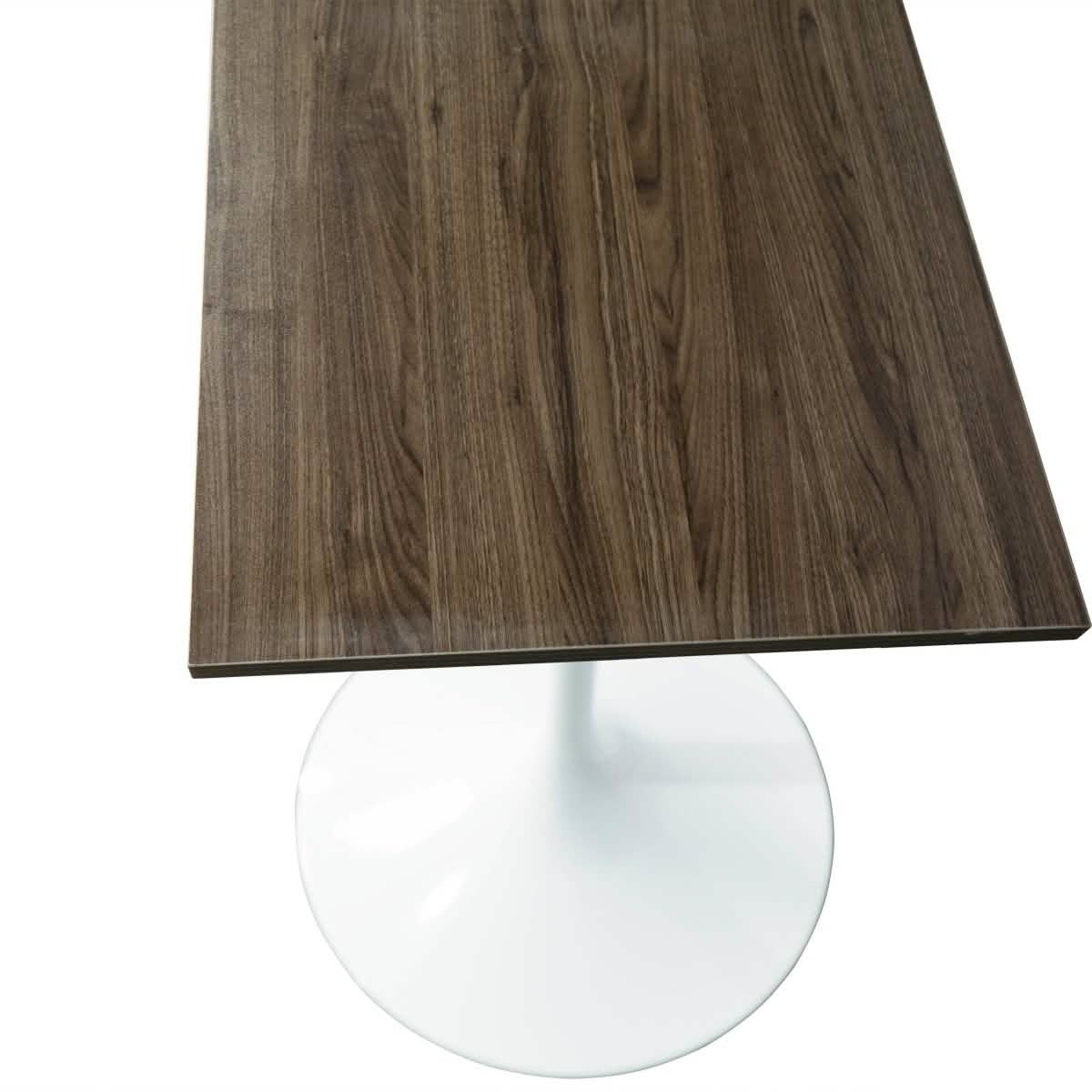 LeisureMod Verve 24" Square Top Bar Height Table, Brushed Gold/Black/White Stainless Steel Base with MDF Table Top
