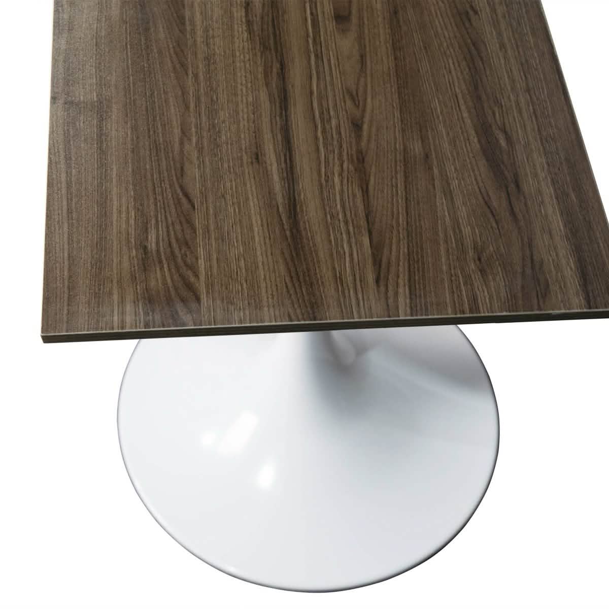 LeisureMod Verve Collection 24"Square Dining Table, Black/White/Brushed Gold Base with MDF Top
