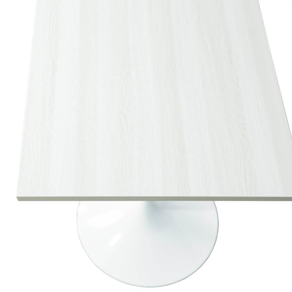 LeisureMod Verve Collection 24"Square Dining Table, Black/White/Brushed Gold Base with MDF Top