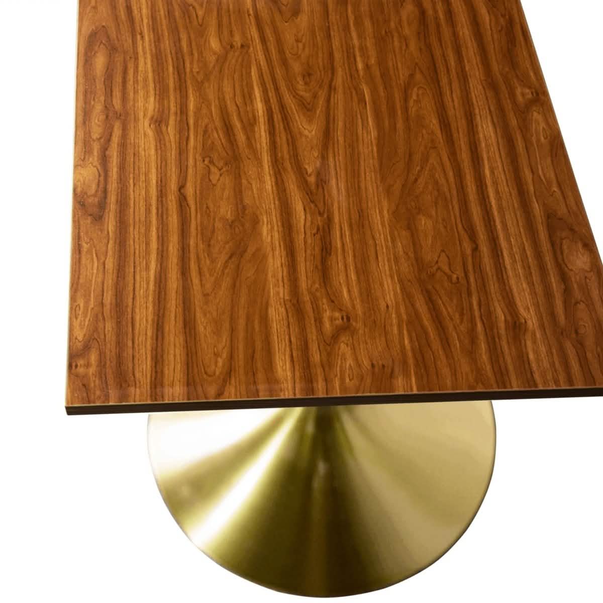 LeisureMod Verve Collection 24"Square Dining Table, Black/White/Brushed Gold Base with MDF Top