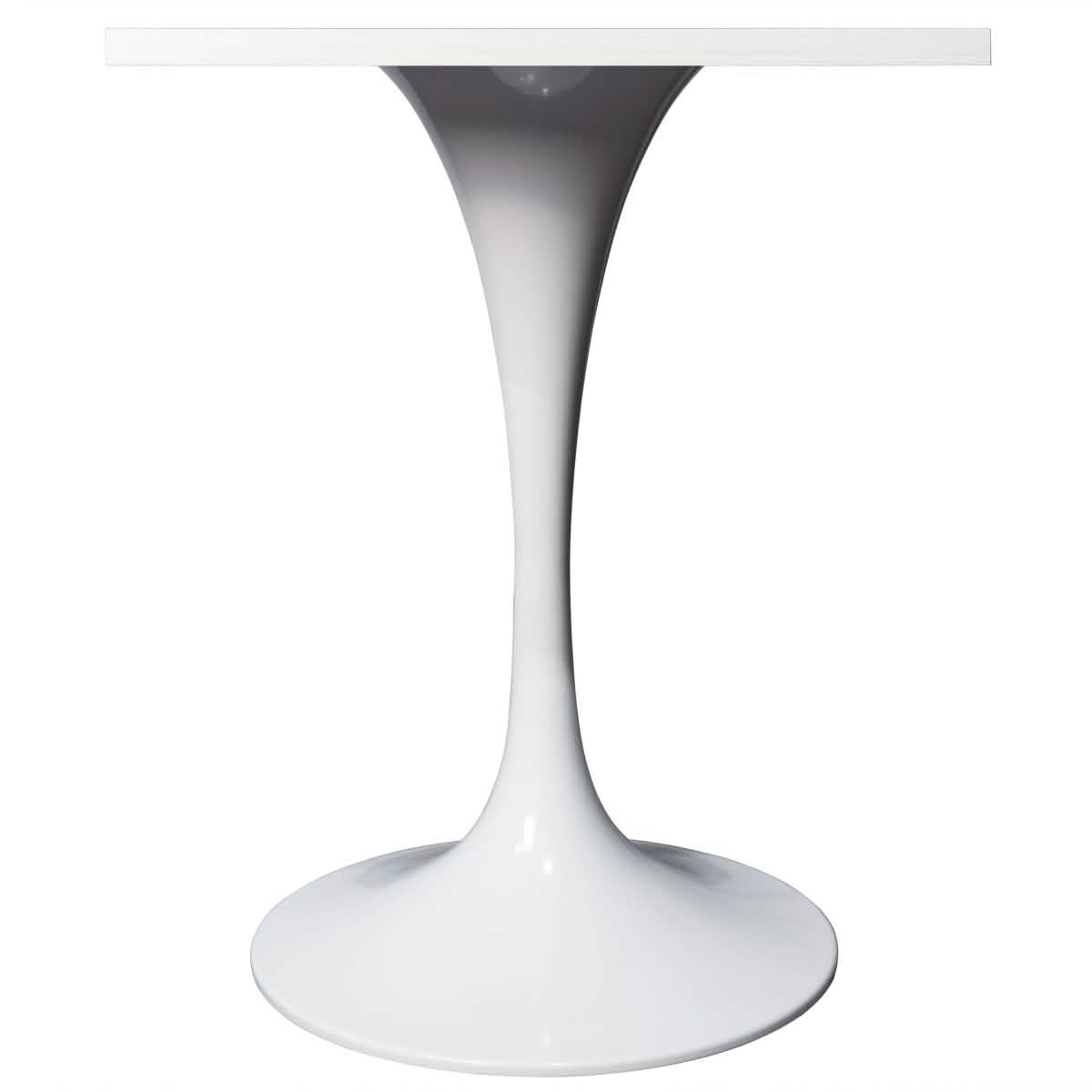 LeisureMod Verve Collection 24"Square Dining Table, Black/White/Brushed Gold Base with MDF Top