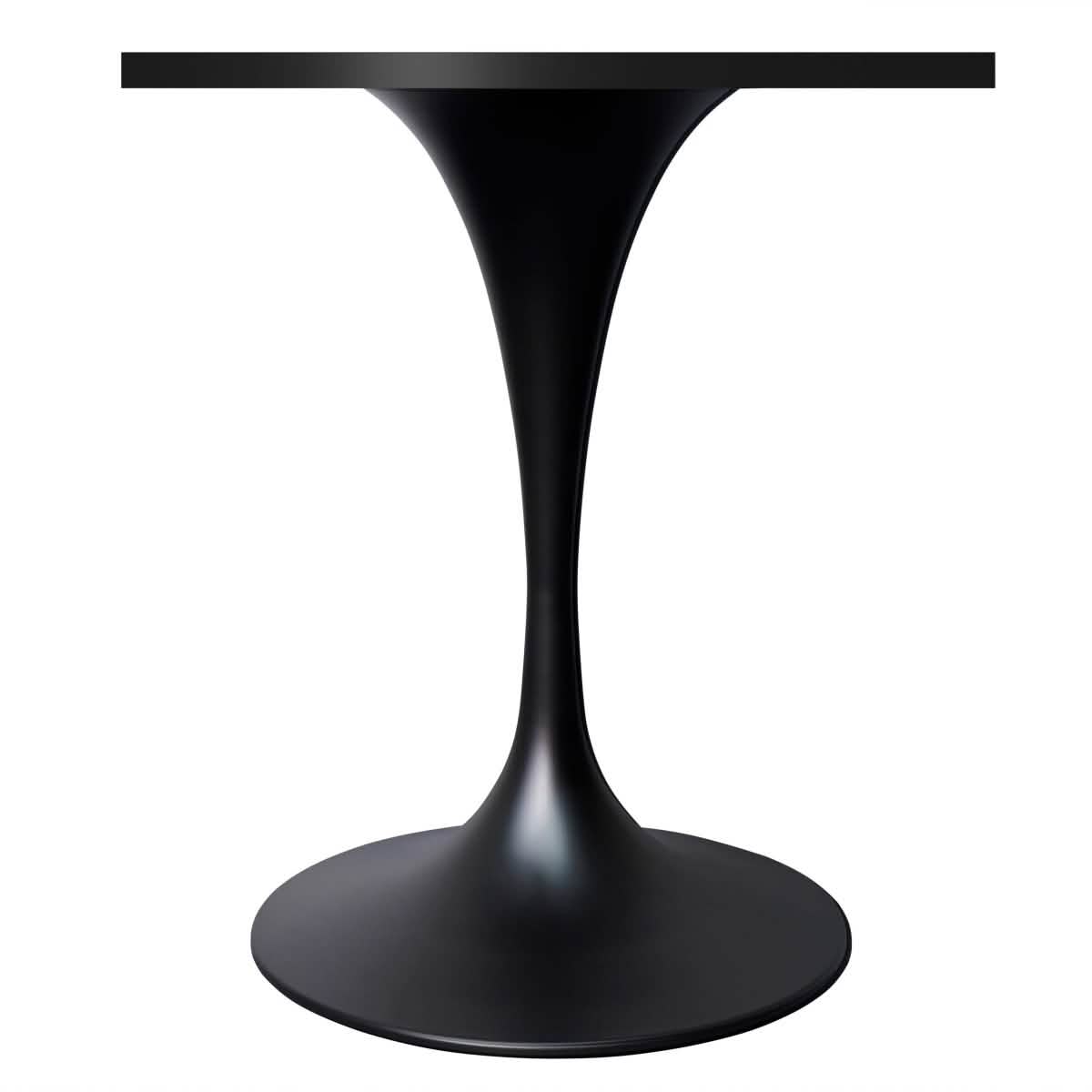 LeisureMod Verve Collection 24"Square Dining Table, Black/White/Brushed Gold Base with MDF Top