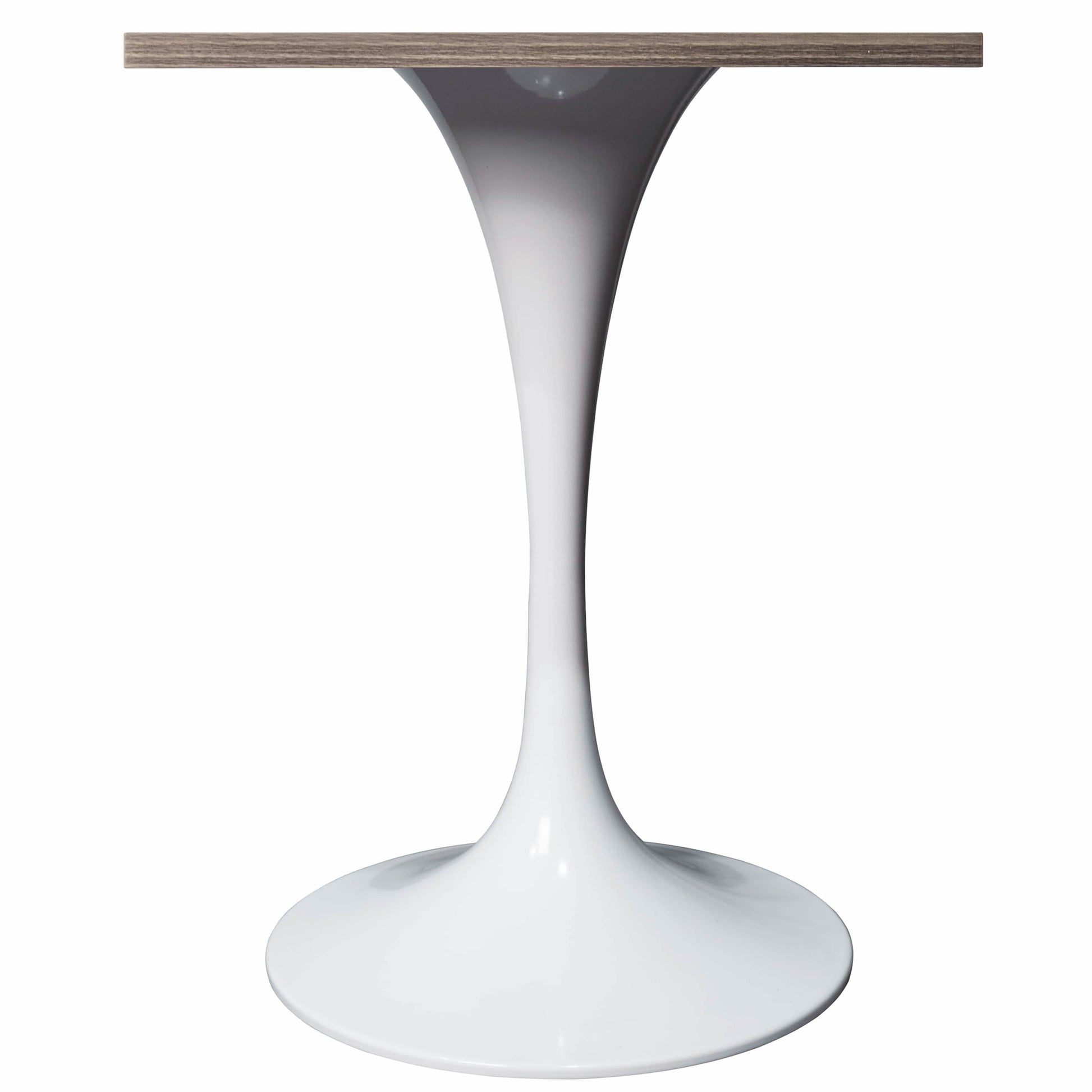 LeisureMod Verve Collection 24"Square Dining Table, Black/White/Brushed Gold Base with MDF Top
