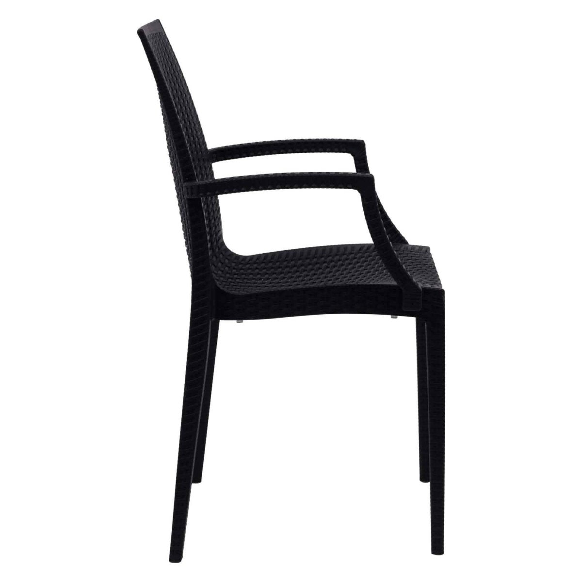 Weave Mace Indoor/Outdoor Chair (With Arms) Black Leisuremod