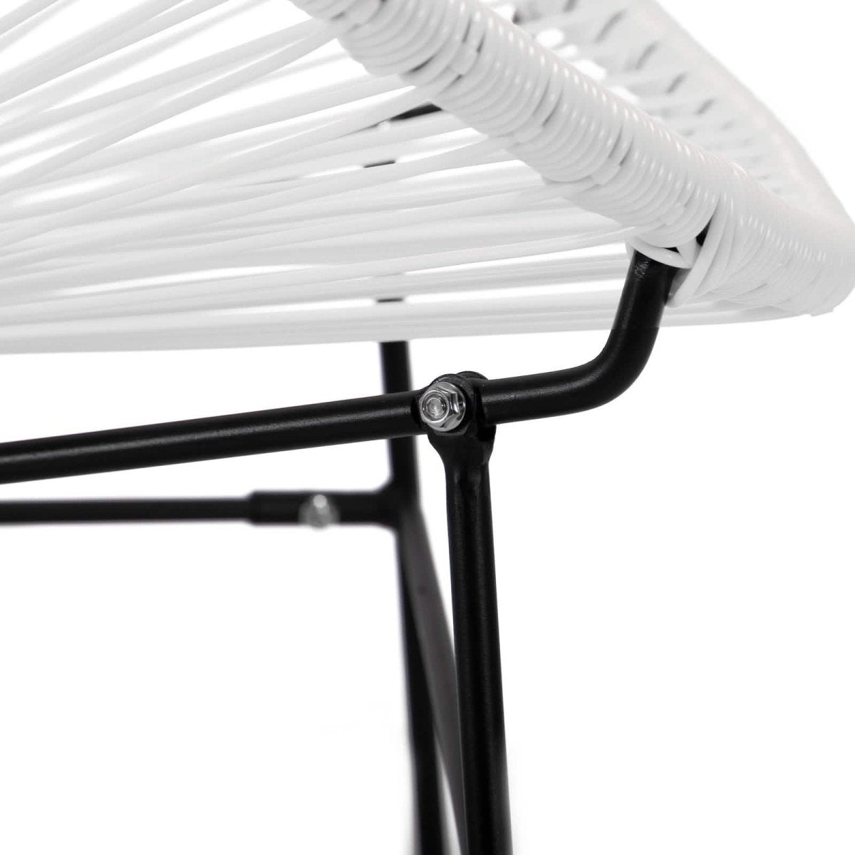 Leisuremod White Montara 3 Piece Outdoor Lounge Patio Chairs With Glass Top Table