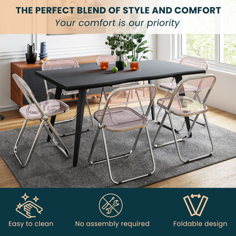 Lawrence Acrylic Folding Chair With Metal Frame