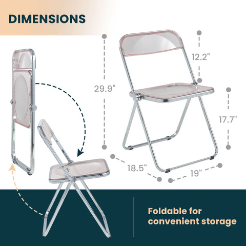 Lawrence Acrylic Folding Chair With Metal Frame