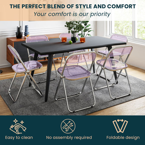 Lawrence Acrylic Folding Chair With Metal Frame