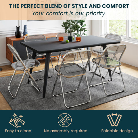 Lawrence Acrylic Folding Chair With Metal Frame
