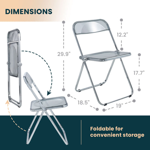 Lawrence Acrylic Folding Chair With Metal Frame