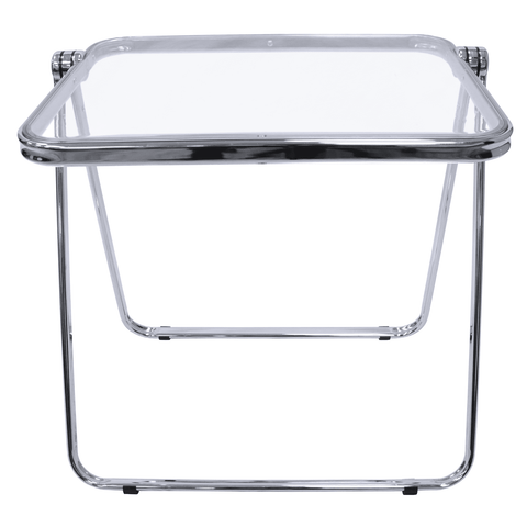 Square Folding Side Table with Plastic Tabletop and Iron Frame