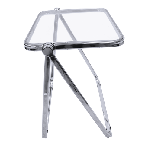 Square Folding Side Table with Plastic Tabletop and Iron Frame