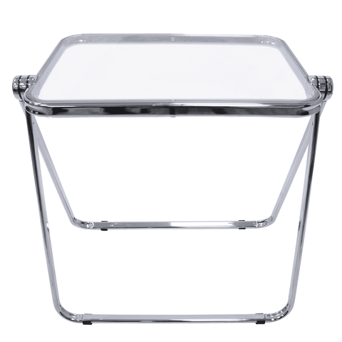 Square Folding Side Table with Plastic Tabletop and Iron Frame