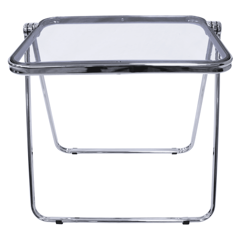 Square Folding Side Table with Plastic Tabletop and Iron Frame