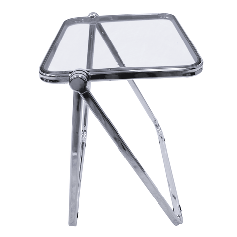 Square Folding Side Table with Plastic Tabletop and Iron Frame