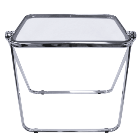 Square Folding Side Table with Plastic Tabletop and Iron Frame