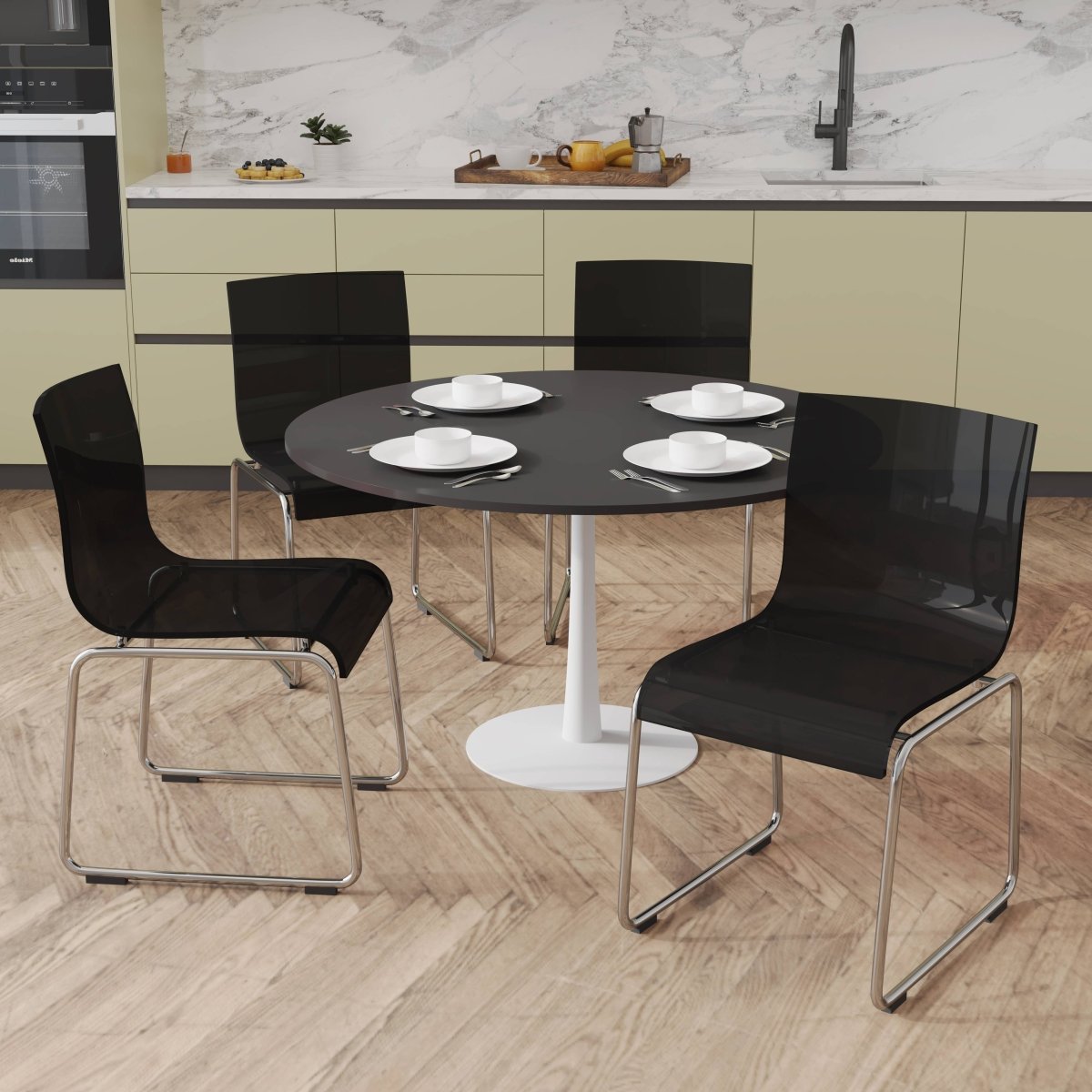 Lima Modern Acrylic Dining Chair With Chrome Base
