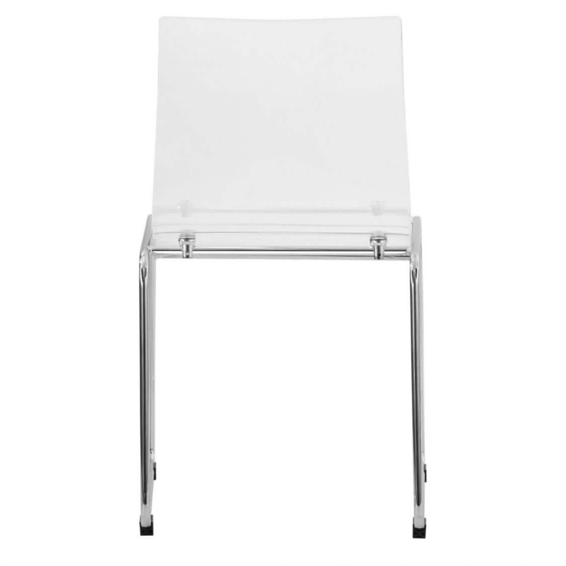 Lima Modern Acrylic Dining Chair With Chrome Base