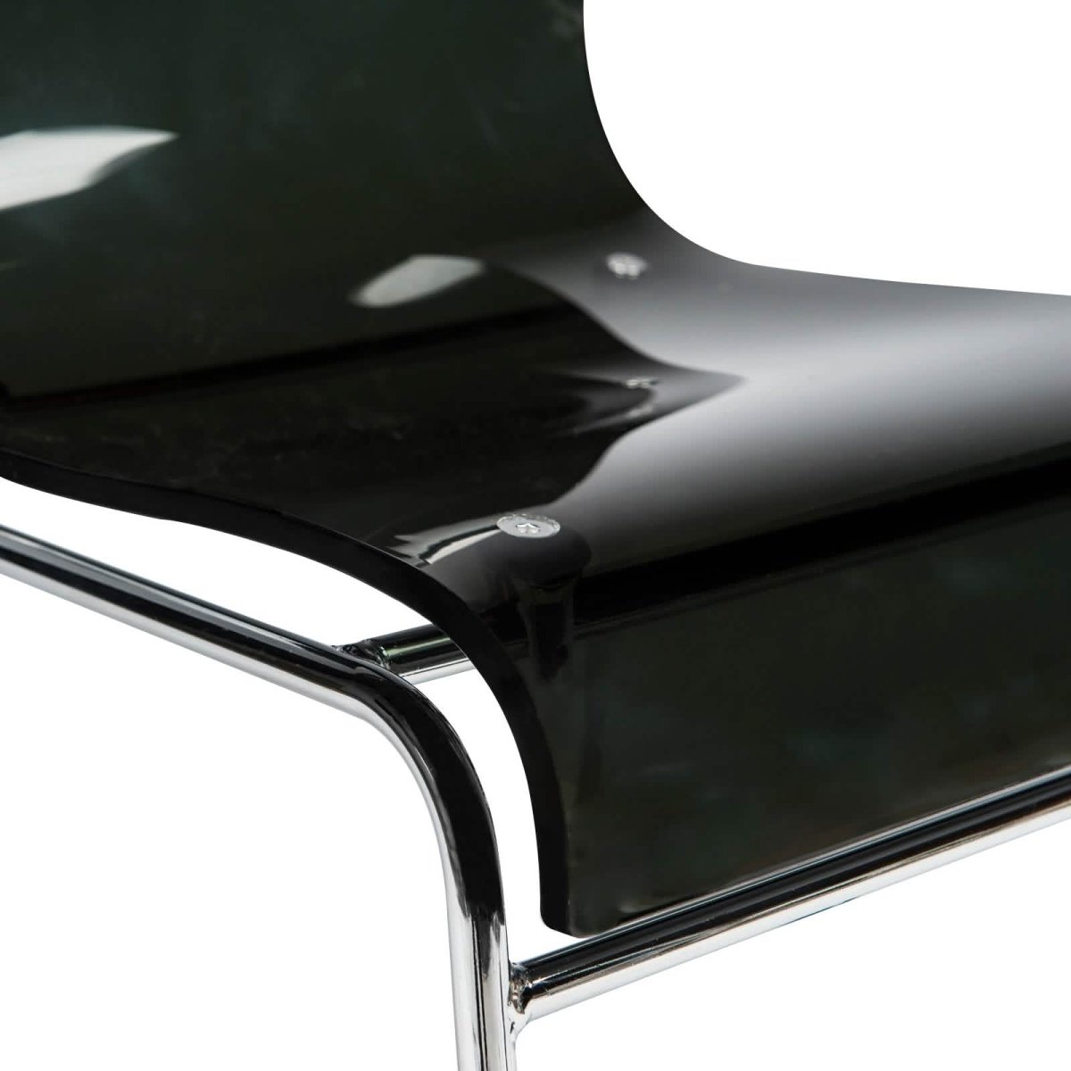 Lima Modern Acrylic Dining Chair With Chrome Base