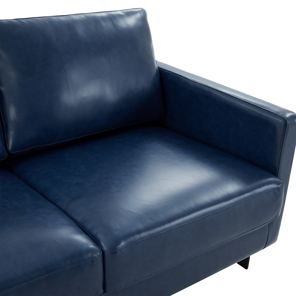 Lincoln 3 - Seater Sofa Upholstered in Velvet/Leather with Black/Silver/Gold Steel Base