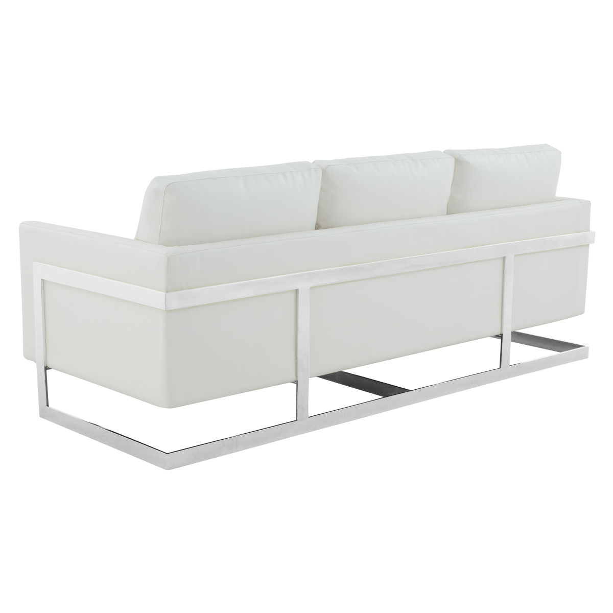 Lincoln 3 - Seater Sofa Upholstered in Velvet/Leather with Black/Silver/Gold Steel Base