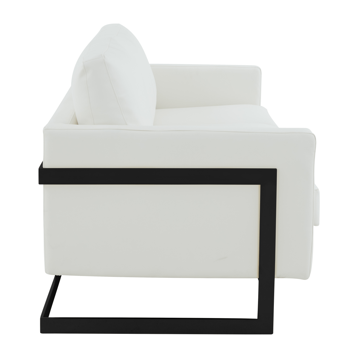 Lincoln 3 - Seater Sofa Upholstered in Velvet/Leather with Black/Silver/Gold Steel Base