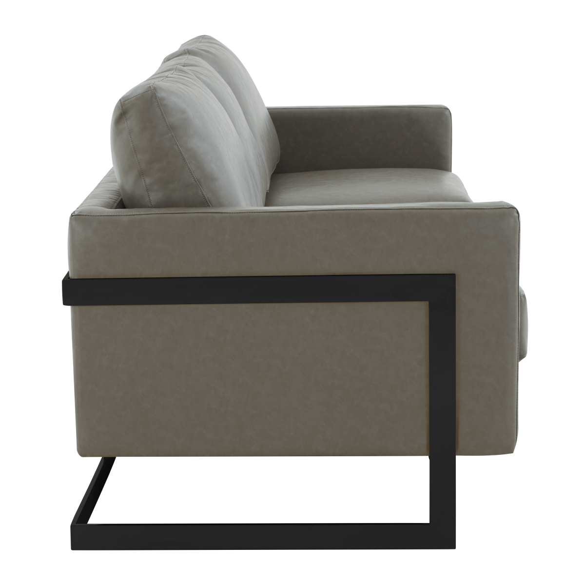 Lincoln 3 - Seater Sofa Upholstered in Velvet/Leather with Black/Silver/Gold Steel Base