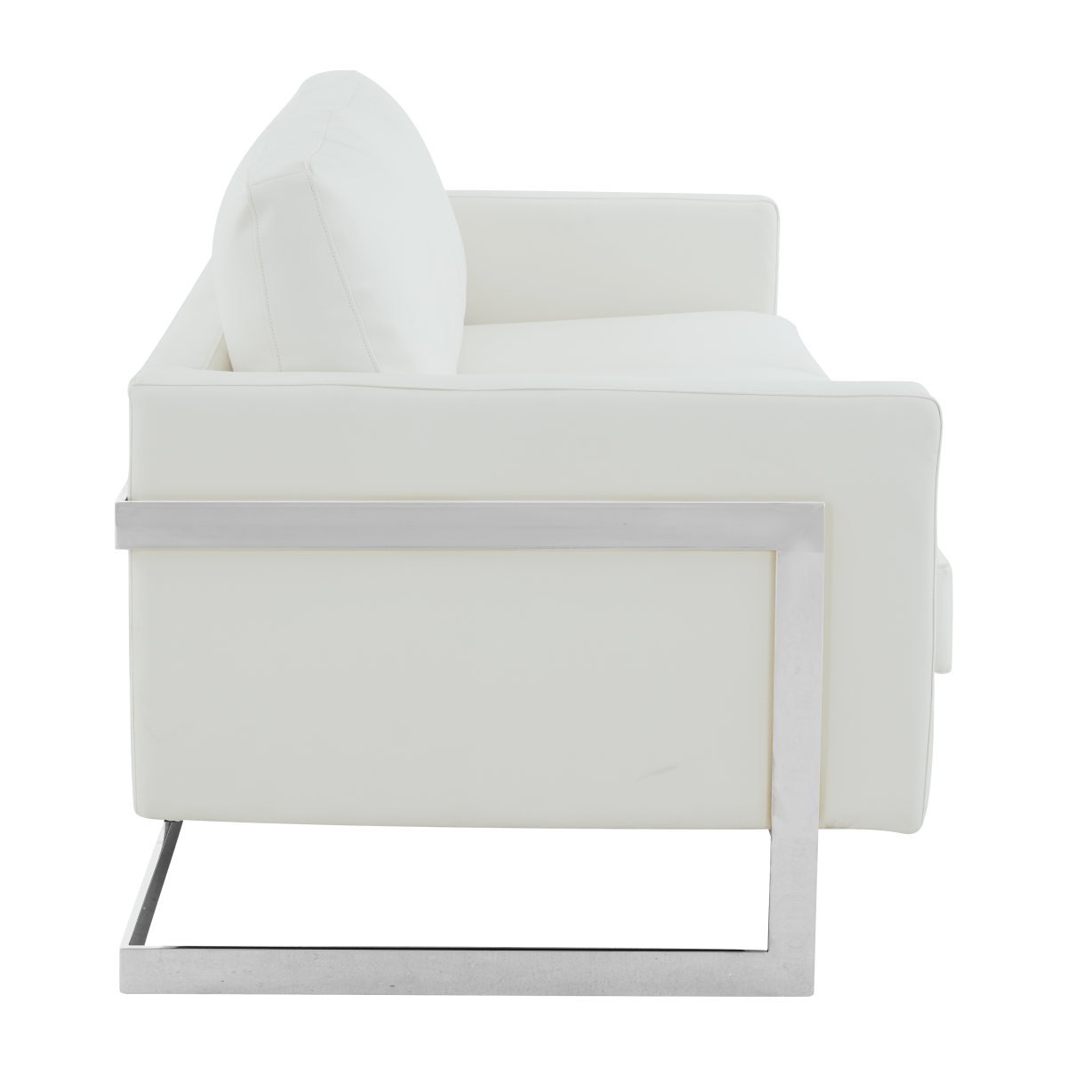 Lincoln 3 - Seater Sofa Upholstered in Velvet/Leather with Black/Silver/Gold Steel Base