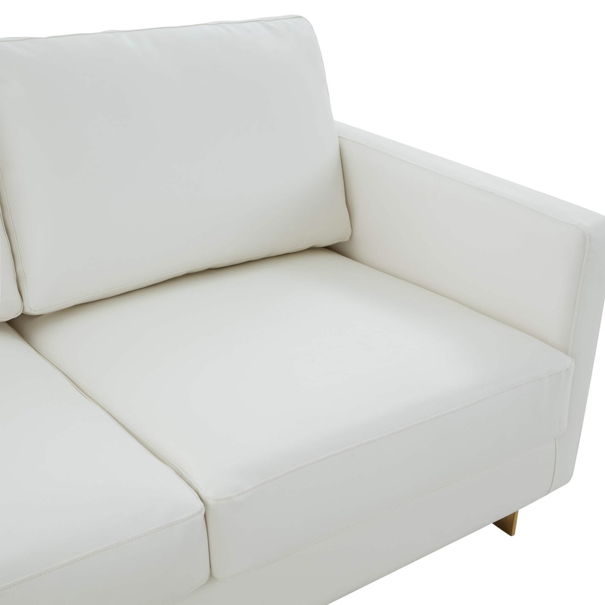 Lincoln 3 - Seater Sofa Upholstered in Velvet/Leather with Black/Silver/Gold Steel Base