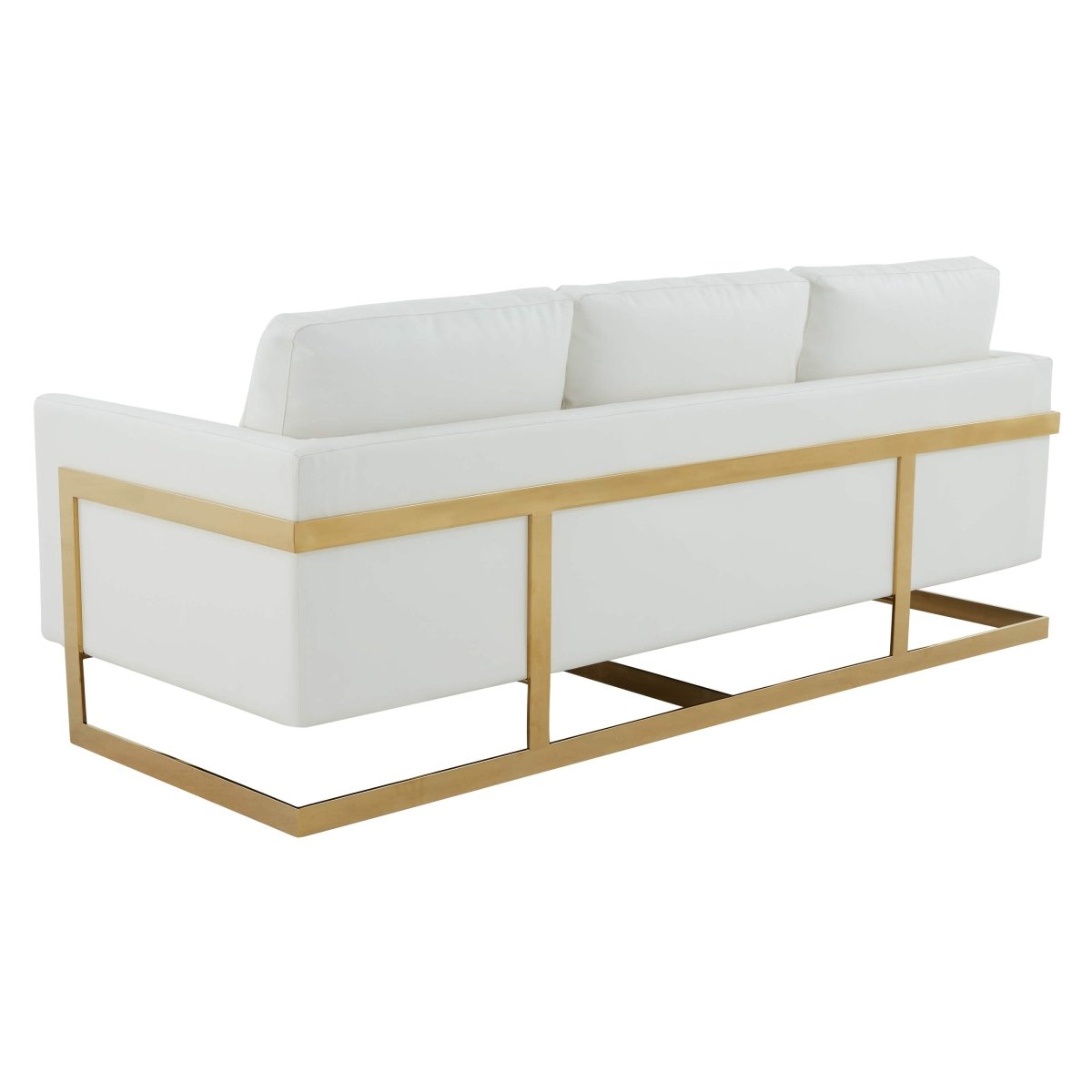 Lincoln 3 - Seater Sofa Upholstered in Velvet/Leather with Black/Silver/Gold Steel Base