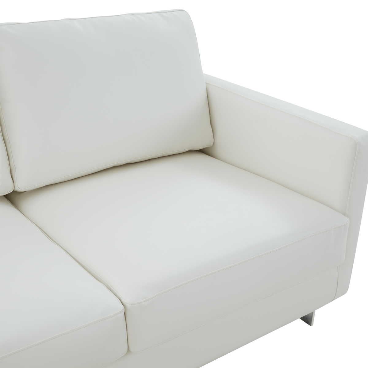 Lincoln 3 - Seater Sofa Upholstered in Velvet/Leather with Black/Silver/Gold Steel Base