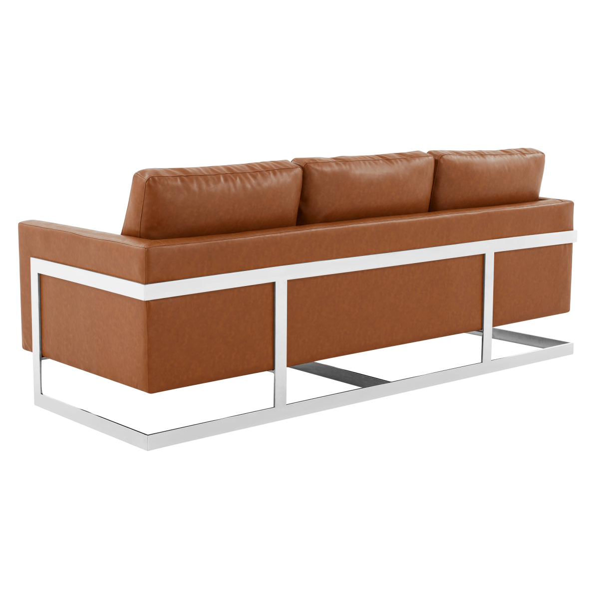 Lincoln 3 - Seater Sofa Upholstered in Velvet/Leather with Black/Silver/Gold Steel Base
