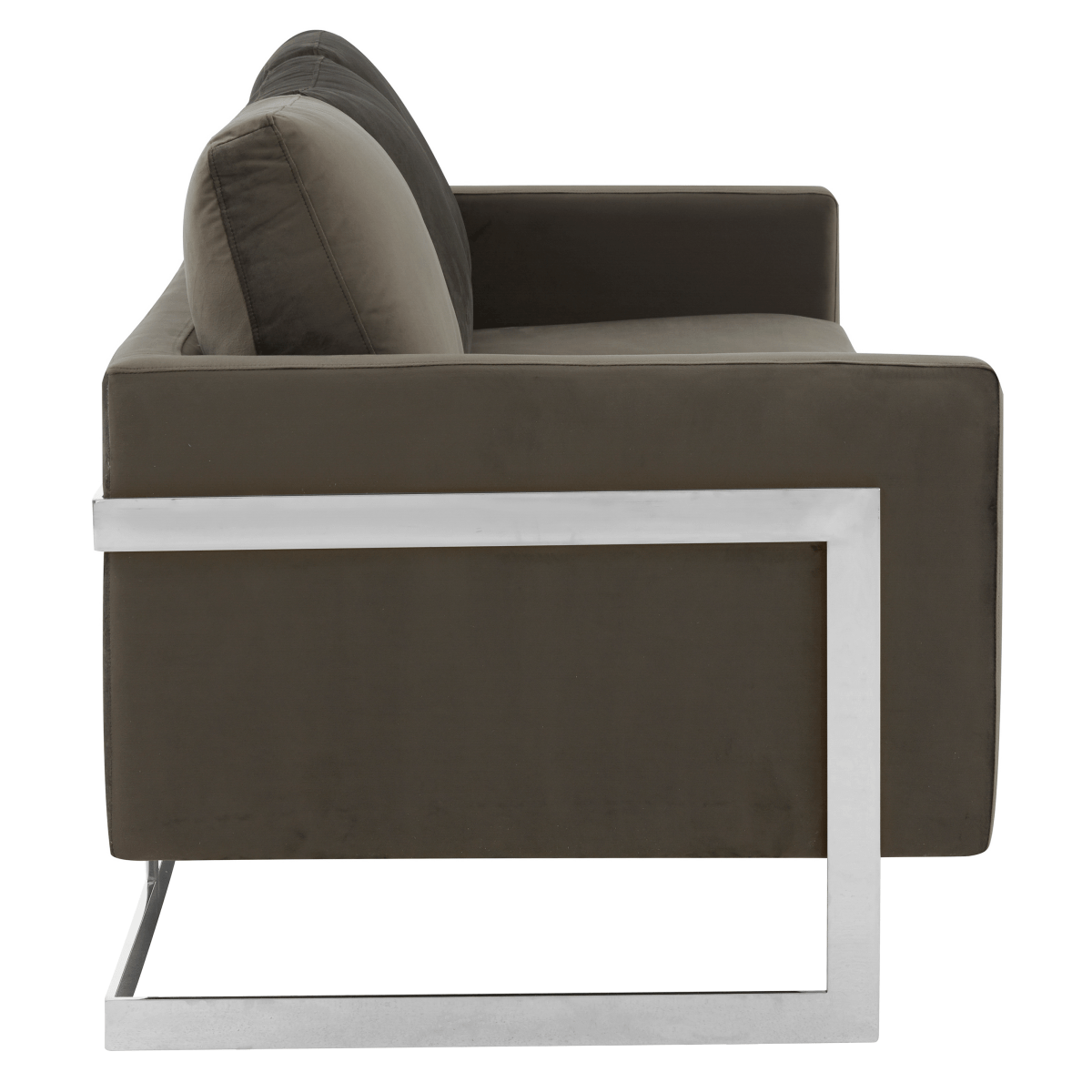 Lincoln 3 - Seater Sofa Upholstered in Velvet/Leather with Black/Silver/Gold Steel Base