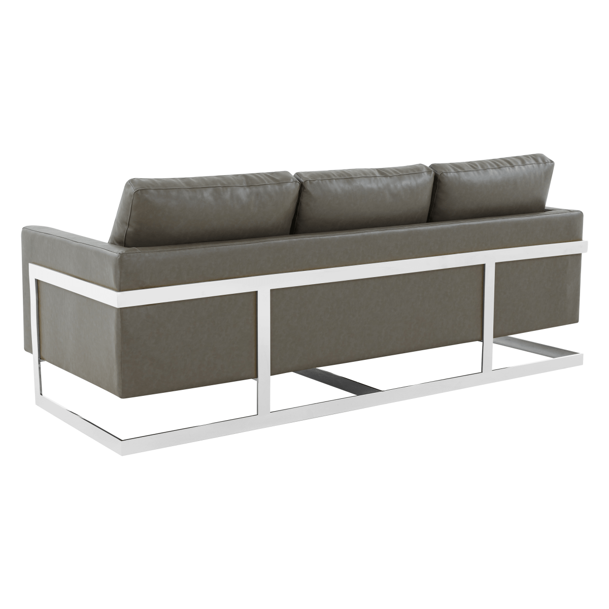 Lincoln 3 - Seater Sofa Upholstered in Velvet/Leather with Black/Silver/Gold Steel Base