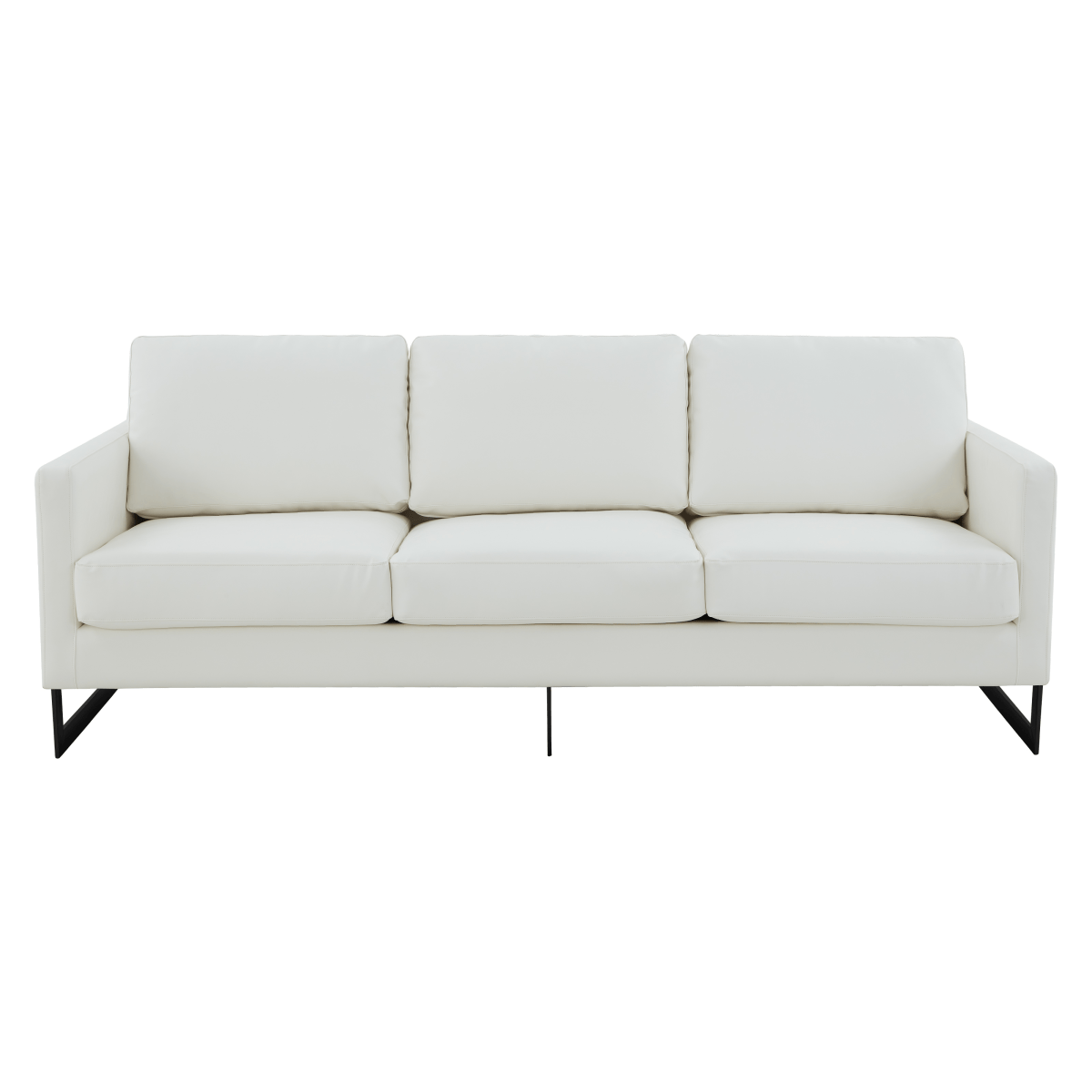 Lincoln 3 - Seater Sofa Upholstered in Velvet/Leather with Black/Silver/Gold Steel Base