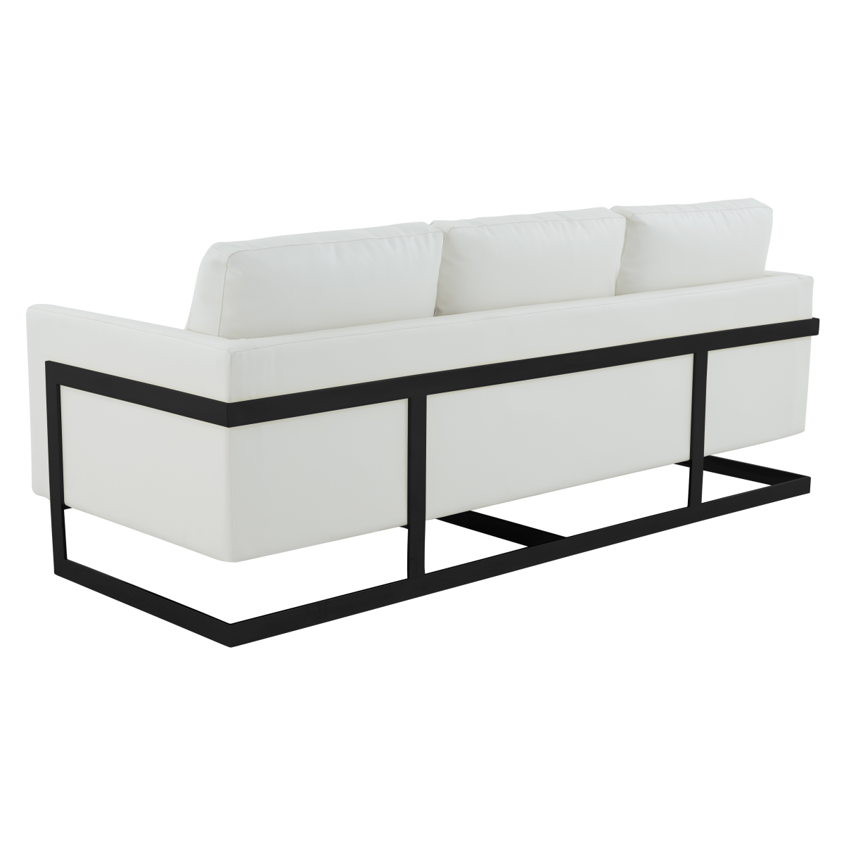 Lincoln 3 - Seater Sofa Upholstered in Velvet/Leather with Black/Silver/Gold Steel Base