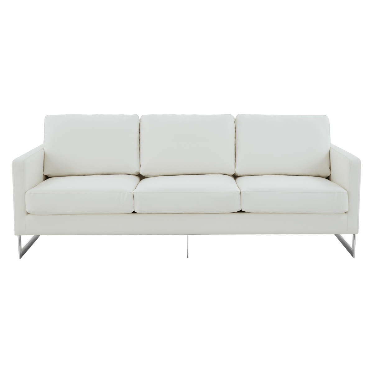 Lincoln 3 - Seater Sofa Upholstered in Velvet/Leather with Black/Silver/Gold Steel Base
