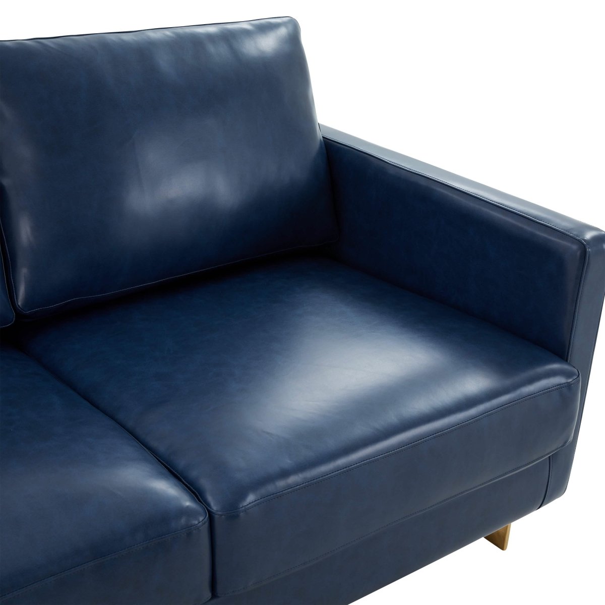 Lincoln 3 - Seater Sofa Upholstered in Velvet/Leather with Black/Silver/Gold Steel Base
