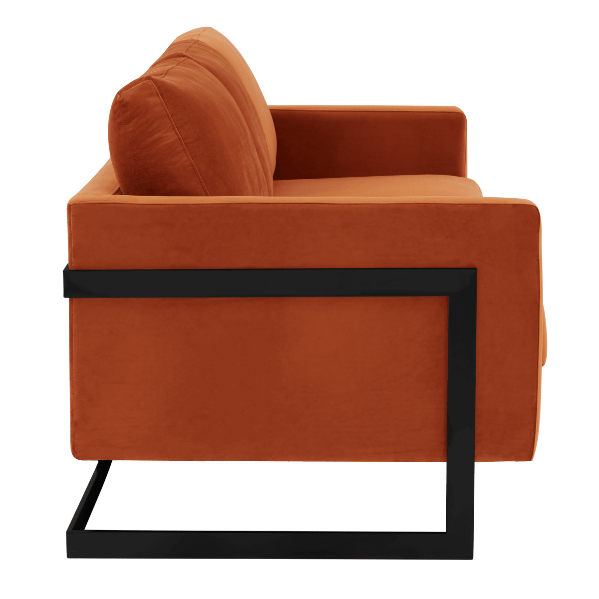 Lincoln 3 - Seater Sofa Upholstered in Velvet/Leather with Black/Silver/Gold Steel Base