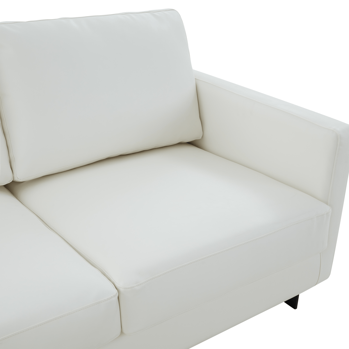 Lincoln 3 - Seater Sofa Upholstered in Velvet/Leather with Black/Silver/Gold Steel Base