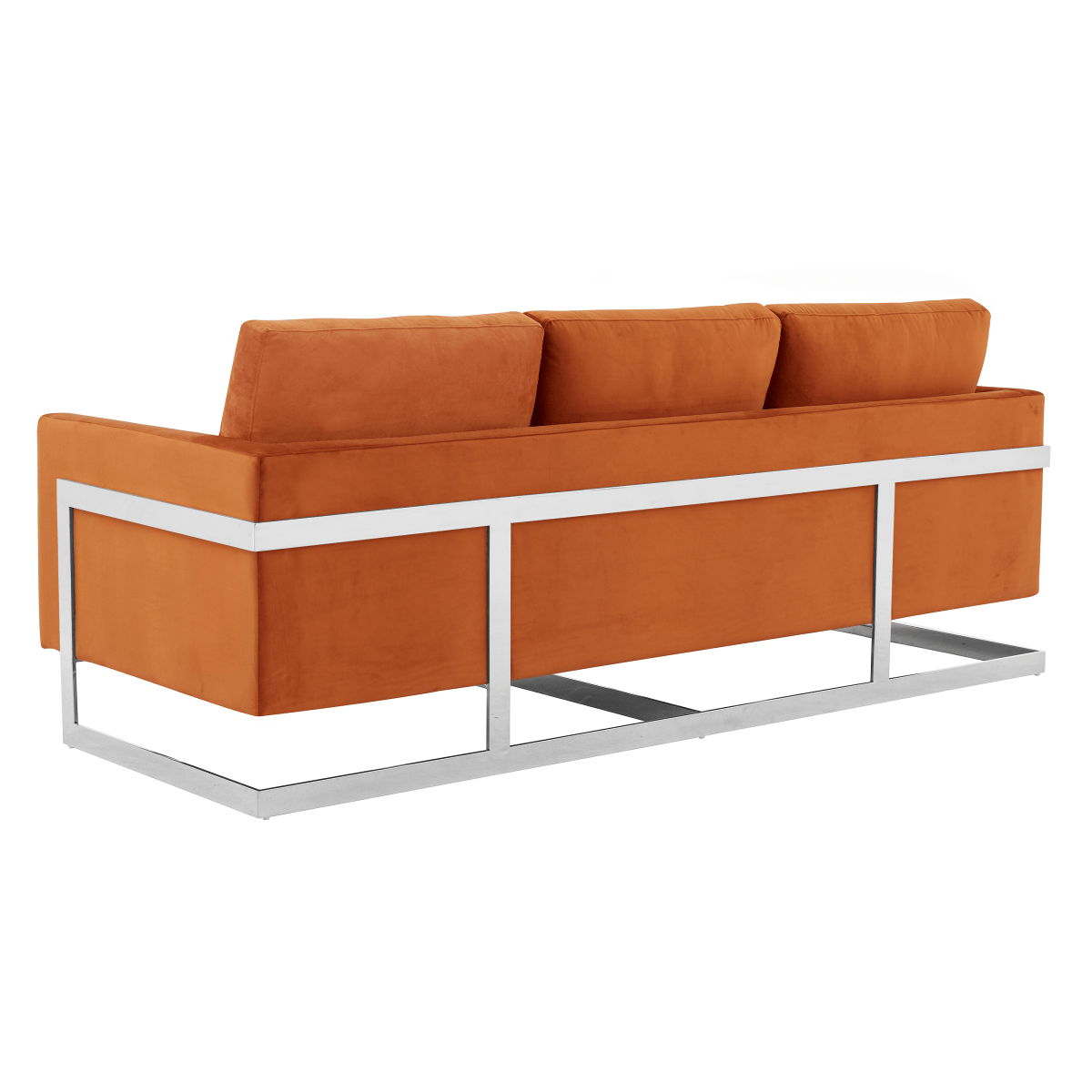 Lincoln 3 - Seater Sofa Upholstered in Velvet/Leather with Black/Silver/Gold Steel Base
